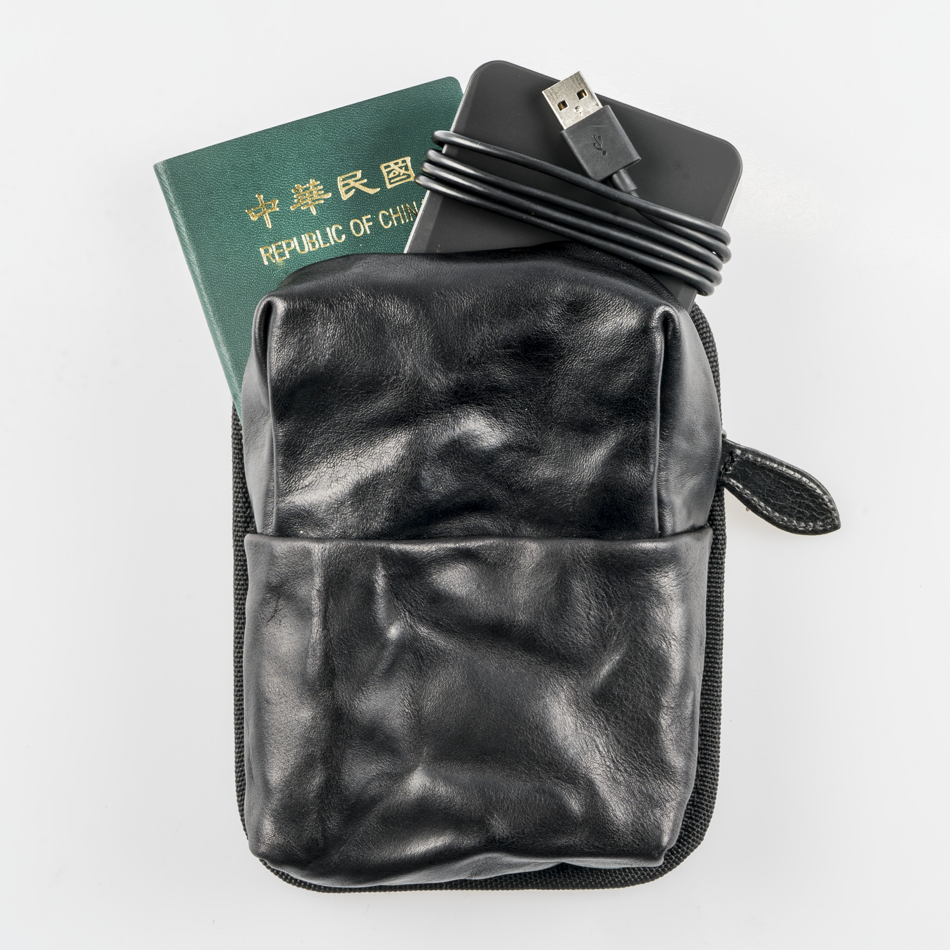 HIDDEN ZIPPER POCKET MODULE (M size, full leather) Handmade camera bags, backpacks, daily bags