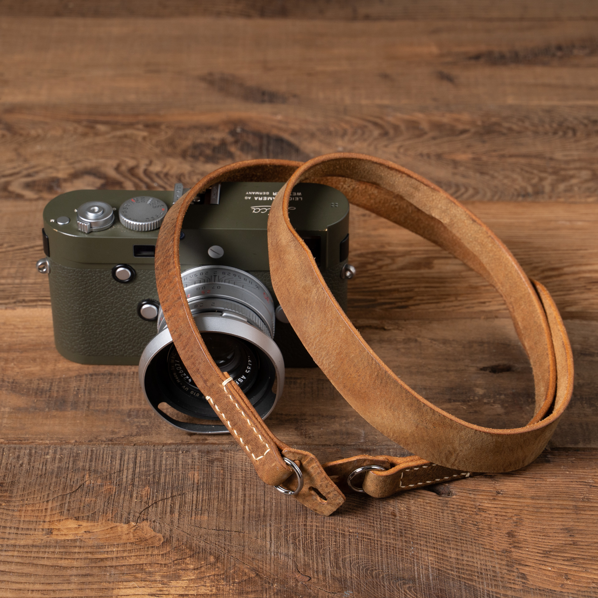 Full Leather Camera Neck Strap 006 Tapered Cura Split Rings Full Leather Camera Neck Strap 006 Tapered Cura Split Rings