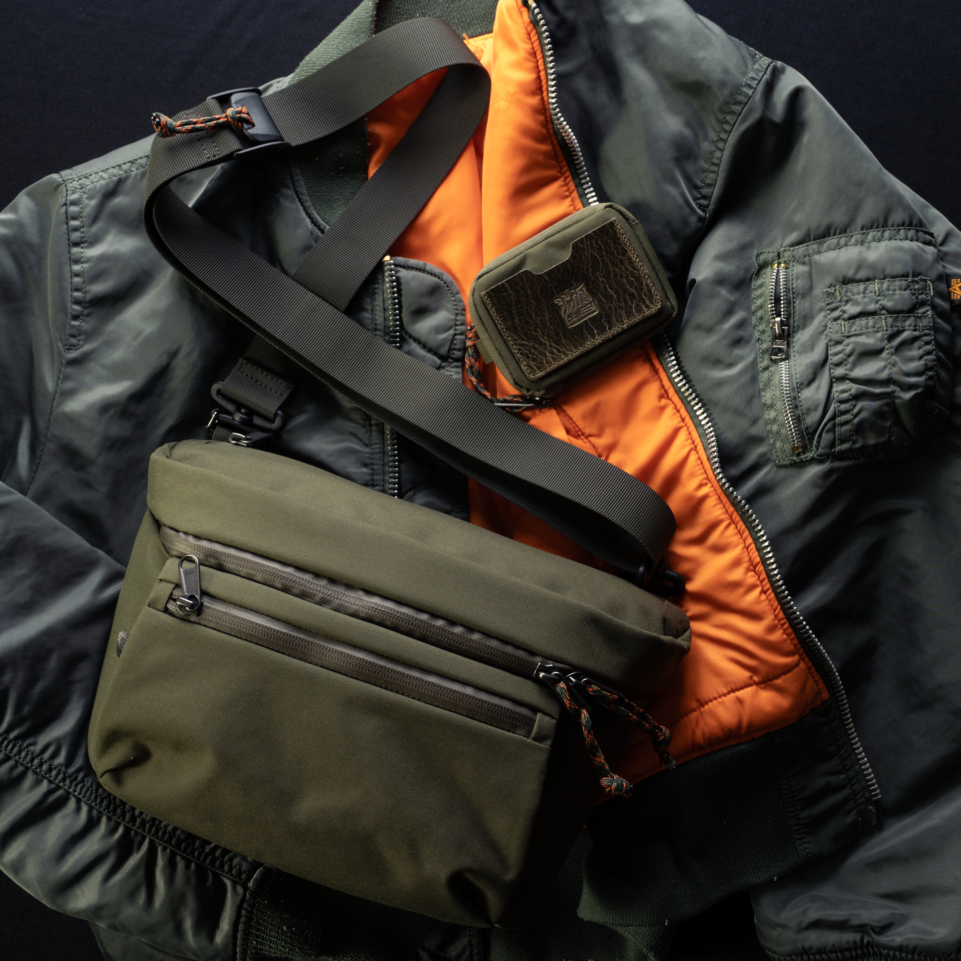MA-1 Inspired Limited Edition Sling Pouch 3.5L and Essential Wallet Combo Set