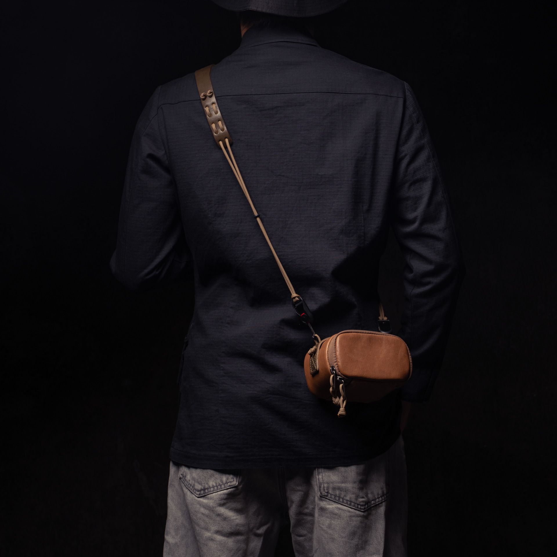 Full Leather Portable Camera Pouch L