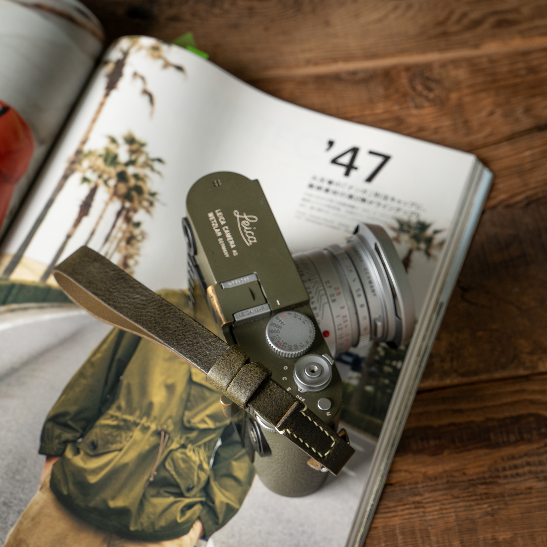 Full Leather Camera Wrist Strap 001 (Cura Split Ring)