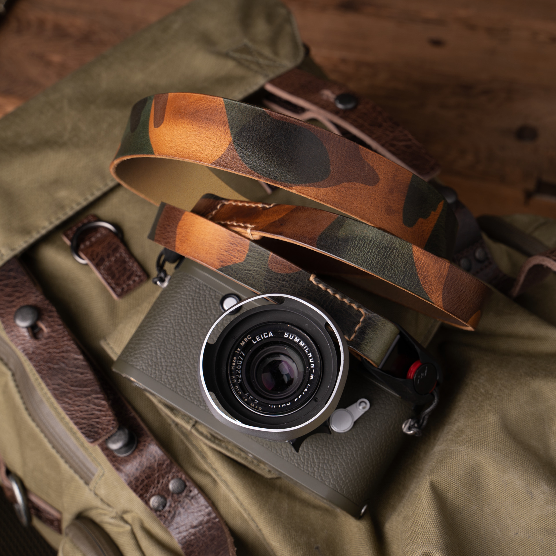 Full Leather Camera Neck Strap 008 Tapered (Peak Design Anchor Link)