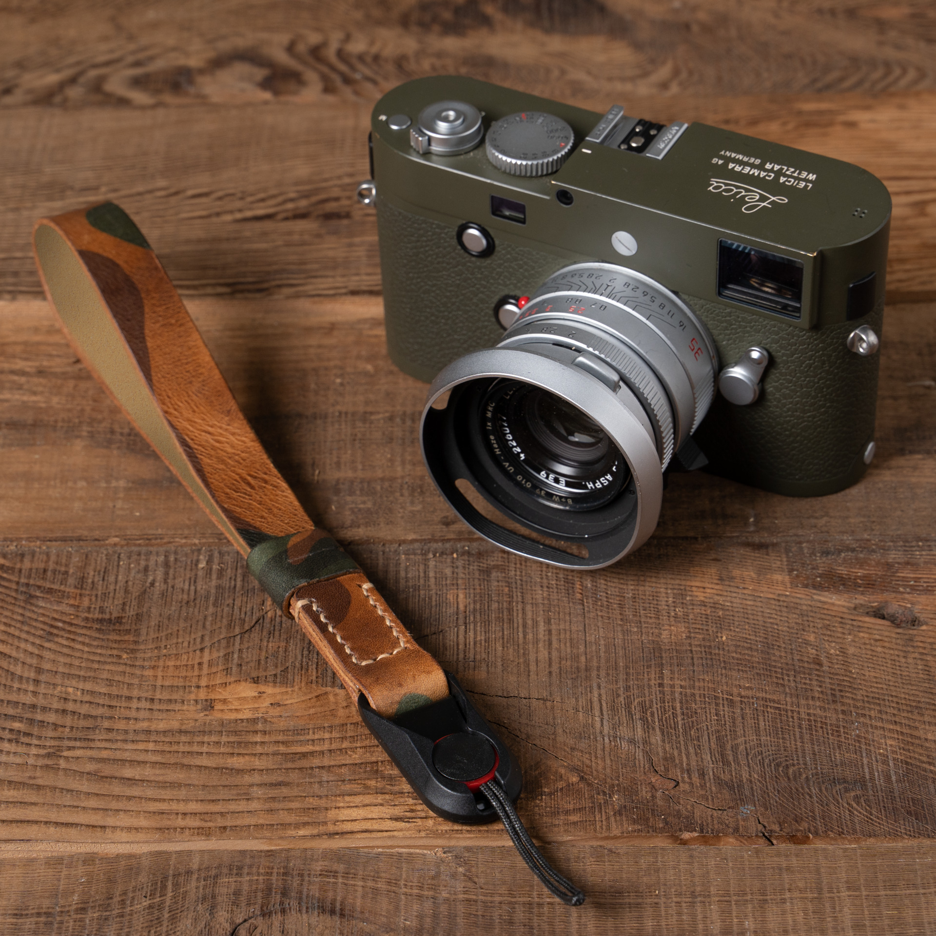 Full Leather Camera Wrist Strap 008 (Peak Design Anchor Link)