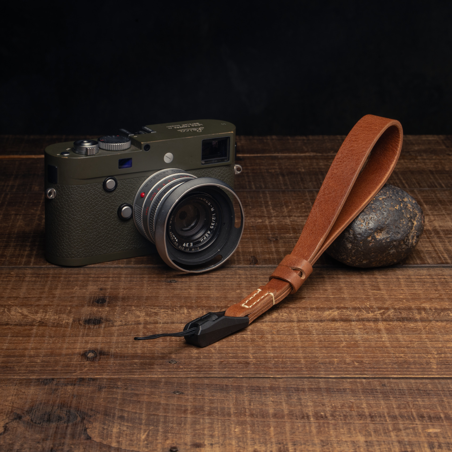 Premium Handcrafted Double-Sided Leather Wrist Strap 006 (Japan YKK Quick Release Buckle)