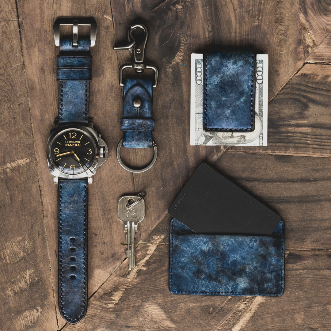 手染め迷彩 手作り本革キーリング 腕時計ベルトと同じ色 カメラバッグ 日常用バッグ 本革腕時計ベルト ビンテージ ミリタリー Wotancraft