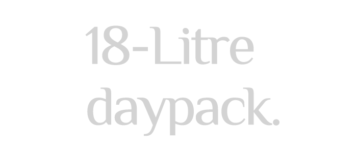 18-litre daypack.