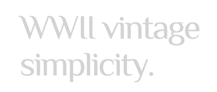 WWII vintage simplicity.