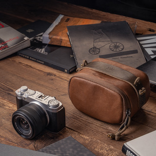 Full Leather Portable Camera Pouch ML