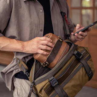 Full Leather Portable Camera Pouch L