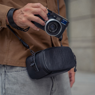 Full Leather Portable Camera Pouch L