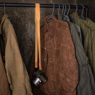 Full Leather Camera Neck Strap 007 Tapered (Peak Design Anchor Link)