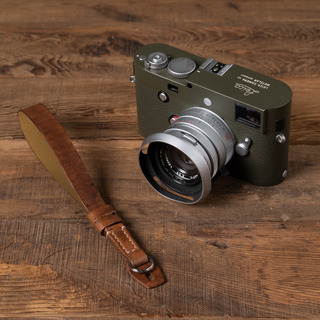 Hand Aged Leather Camera Wrist Strap 006 (Cura Split Ring)