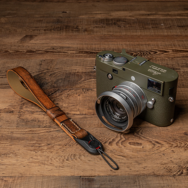 Hand Aged Leather Camera Wrist Strap 008 (Peak Design Anchor Link)